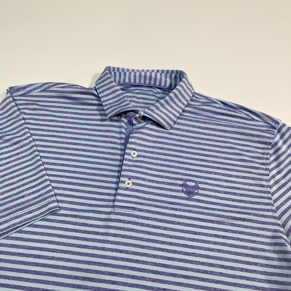 Johnnie-O Stripe Performance Polo Men's XL The Vintage Club Indian Wells CA